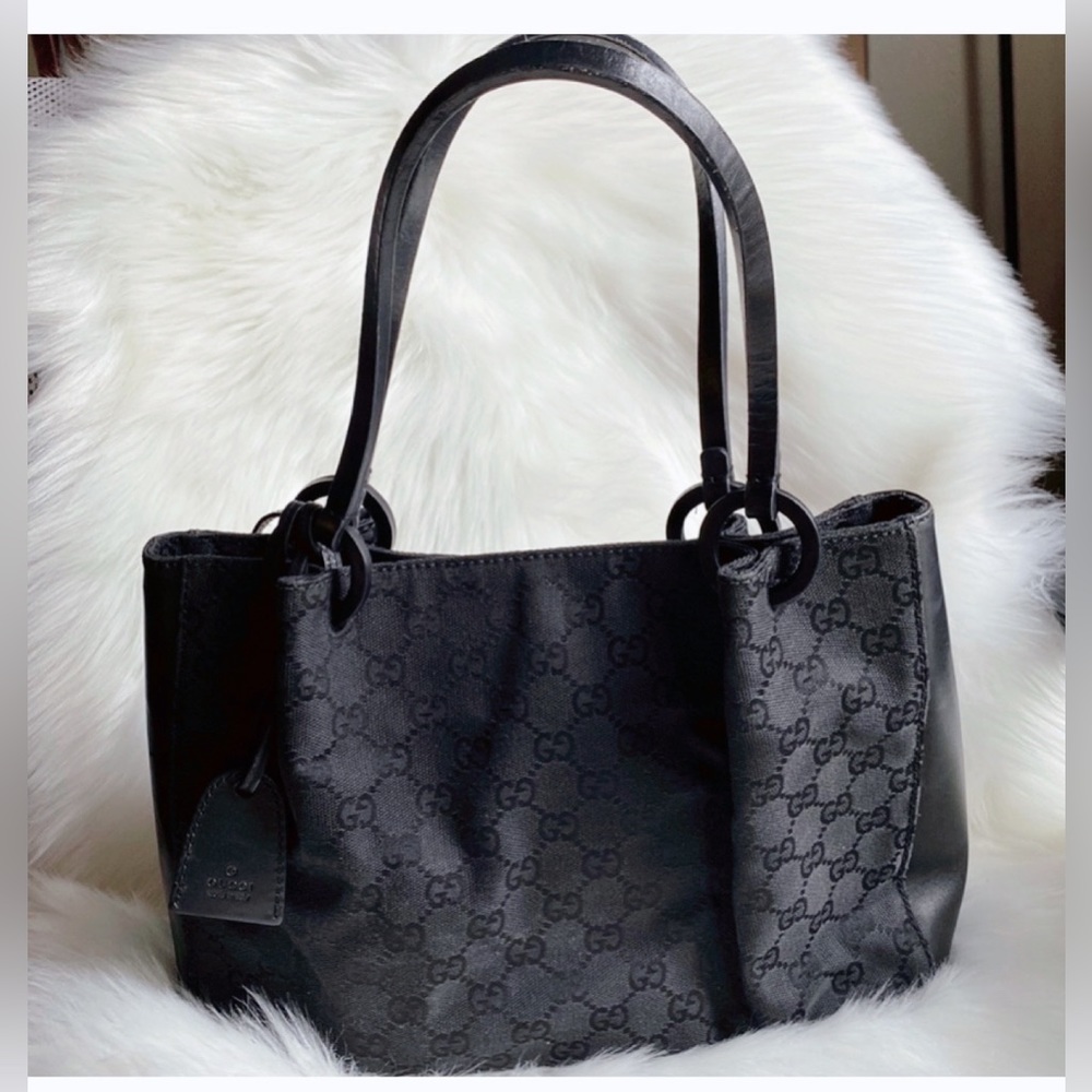 🌸👜Authentic GUCCI Tote Bag GG Canvas Leather